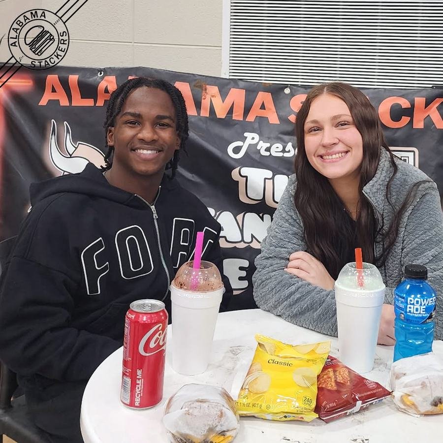 Students enjoying burgers and shakes