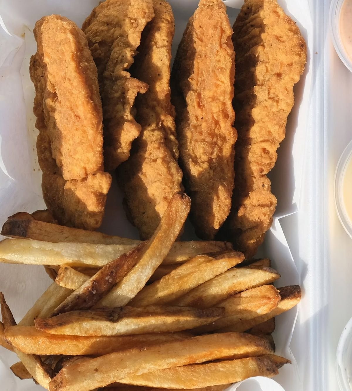 Hand-cut fries with dipping sauces